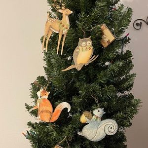 Round Top Collection set of five Christmas Ornaments.